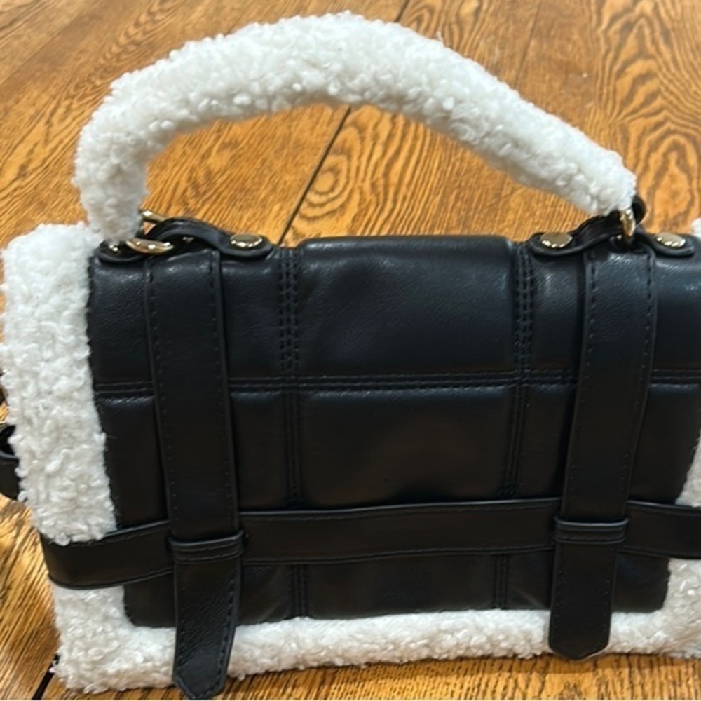 Urban Expressions Vegan Leather Faux Fur Crossbody